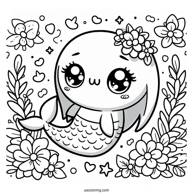 Kawaii Dolphin And Mermaid Picture