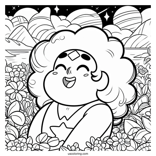 Happy Adult Steven Universe Coloring Page For Preschoolers