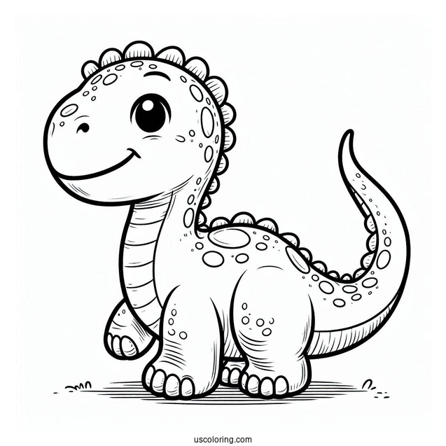 Cute Chasmosaurus Dinosaur Coloring Page For Kids