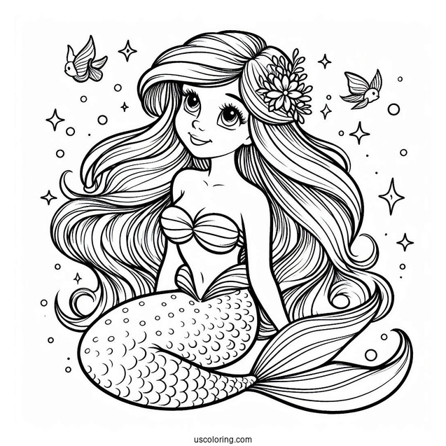 Detailed Little Mermaid Coloring Page