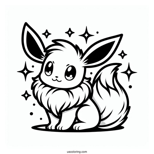 Easy Outline Of Eevee Coloring Sheet
