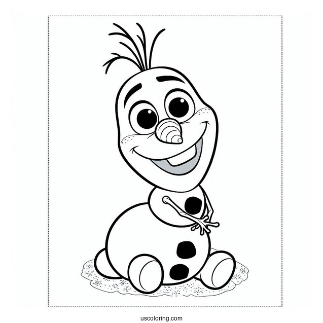 Cute Baby Olaf To Color For Preschoolers