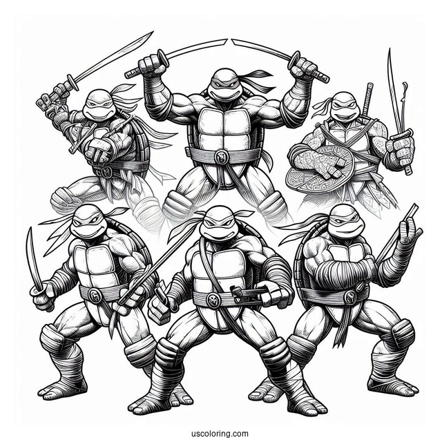 Ninja Turtles Coloring Page Of Detailed Rafael