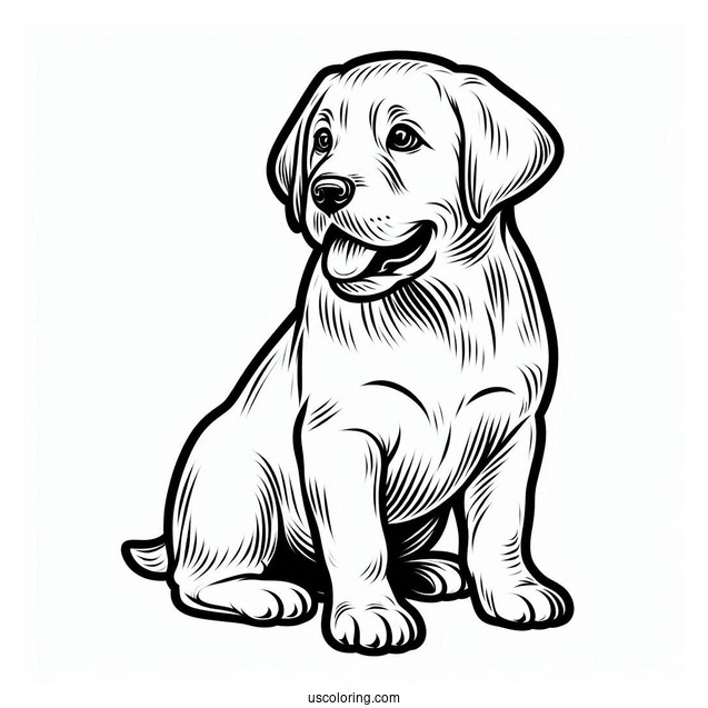 Easy Outline Of Labrador Retriever Coloring In
