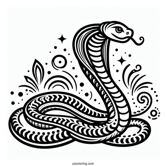 Indian Cobra Snake To Color In