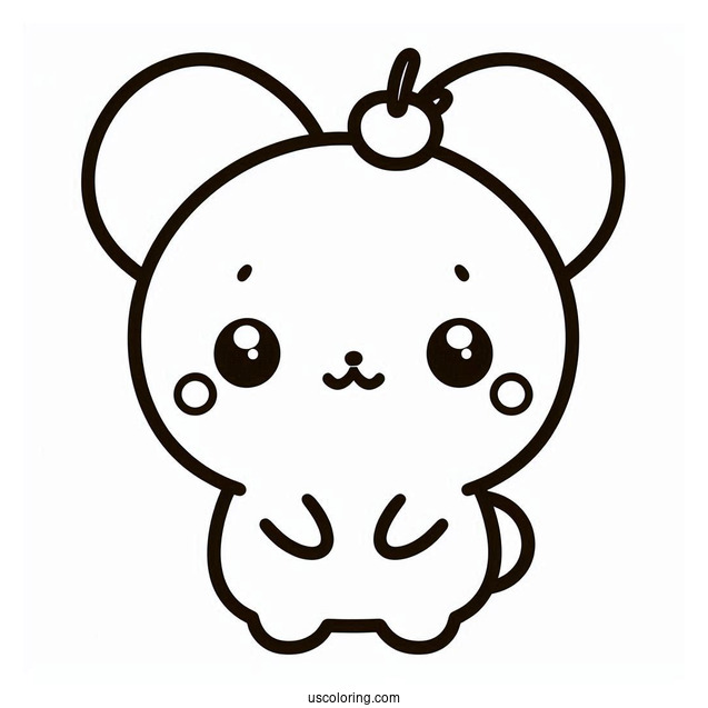 Pompompurin With Ear Up Coloring Page For Preschoolers