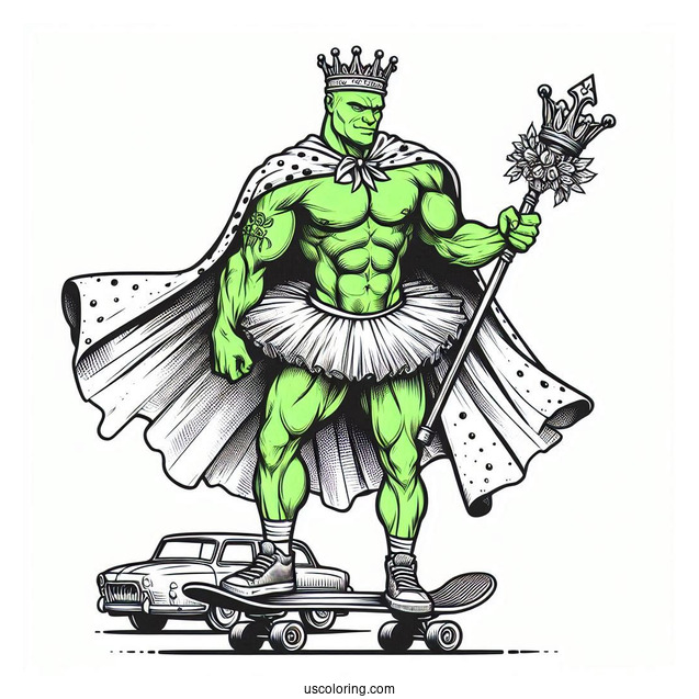 Hulk Coloring Page Raging On Top Of A Car
