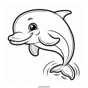Smiling Dolphin Coloring Sheet For Kids