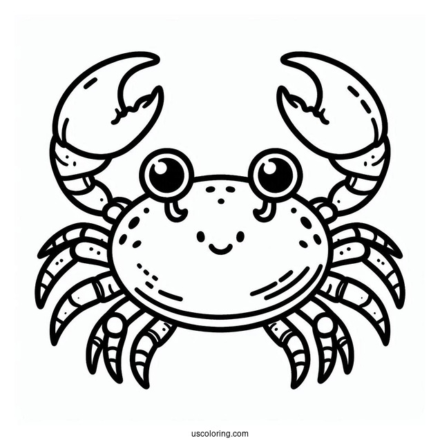 Easy Outline Crab Coloring Page