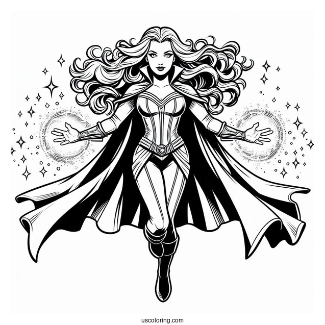 Scarlet Witch Floating In The Air