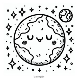 Happy Little Earth With Sparkling Background