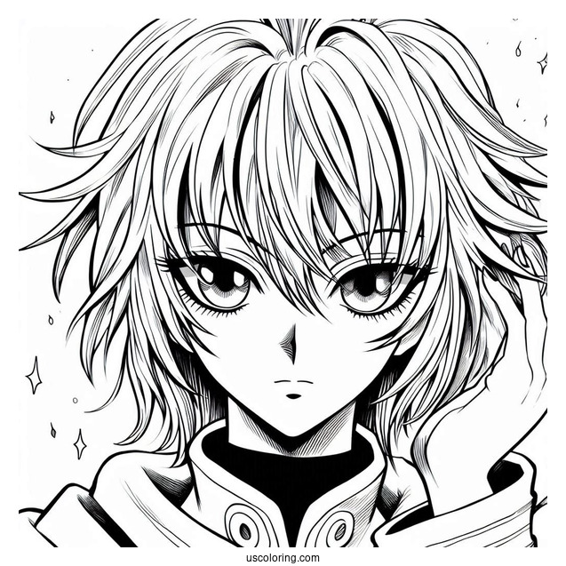 Manga Coloring Page Of Hunter x Hunter Kurapika