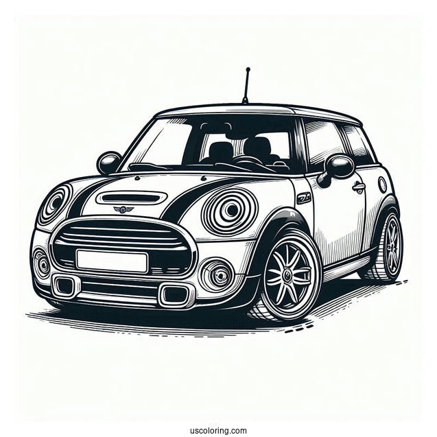 Mini Cooper Car Coloring Sheet
