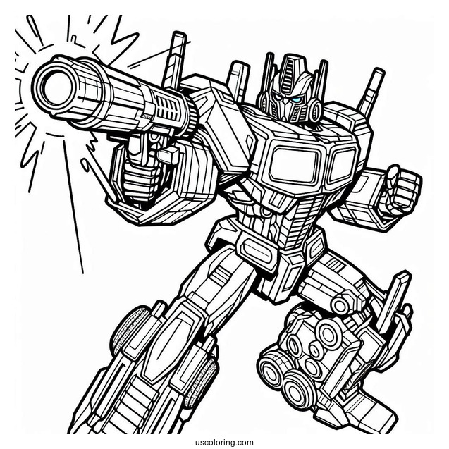 Optimus Prime Coloring Page Shooting Ion Blaster For Kids