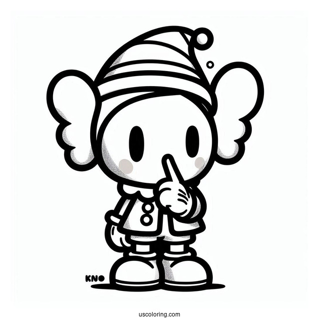 KAWS Coloring Page Pinocchio For Kids
