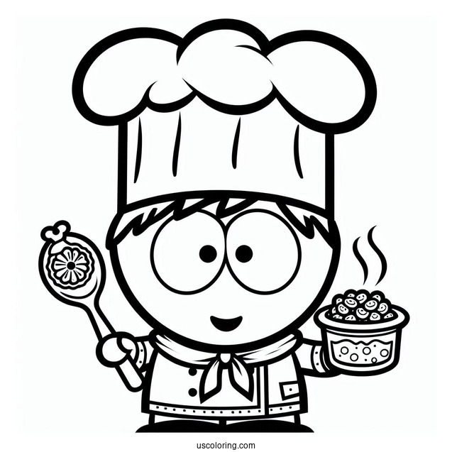 South Park Coloring Page Chef For Preschoolers