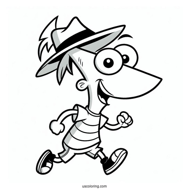 Simple Phineas And Ferb Coloring Page