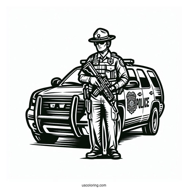 Coloring Page Of State Trooper