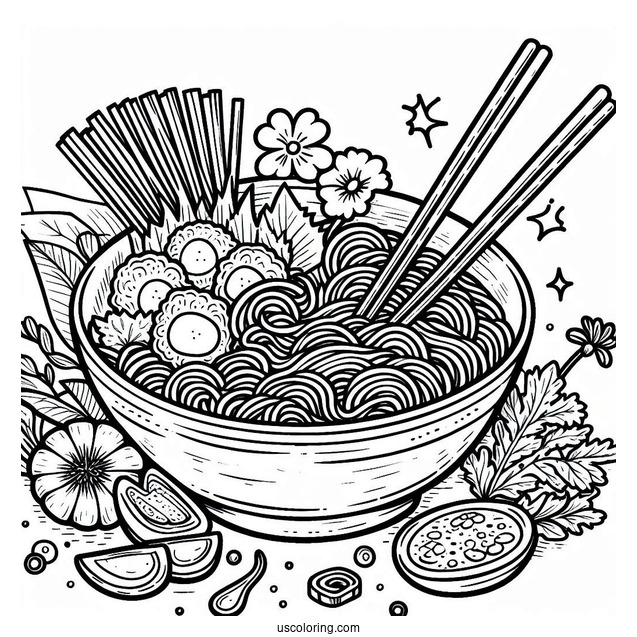 Ramen Coloring Page