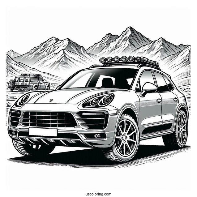 Porsche Coloring Page Macan Off Roading