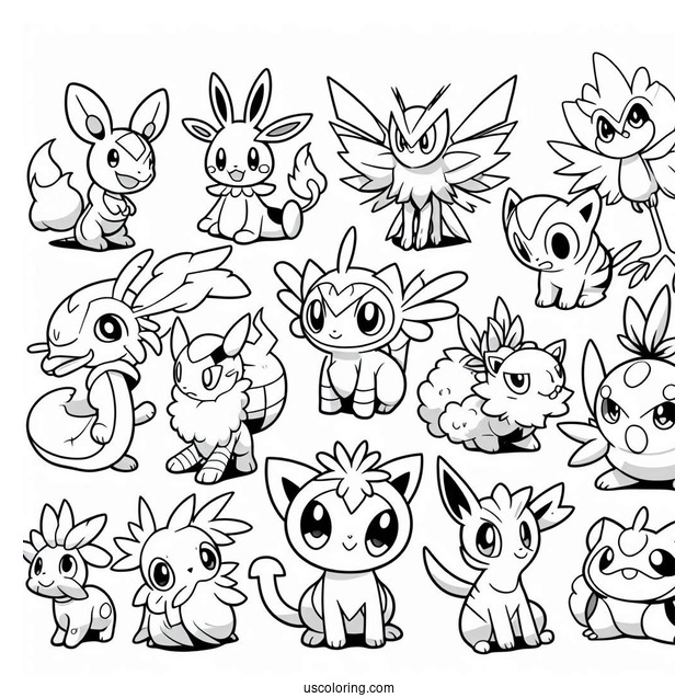 Various Pokemon Species To Color