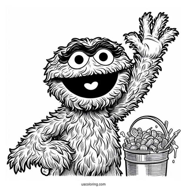 Oscar The Grouch Waving