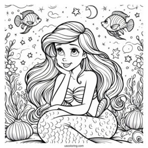 The Little Mermaid Poster Coloring Page