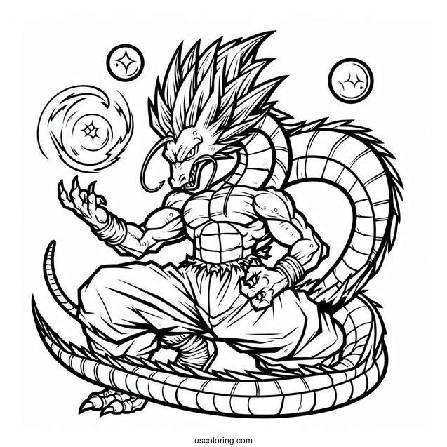 Detailed Coloring Sheet Of Dragon Team