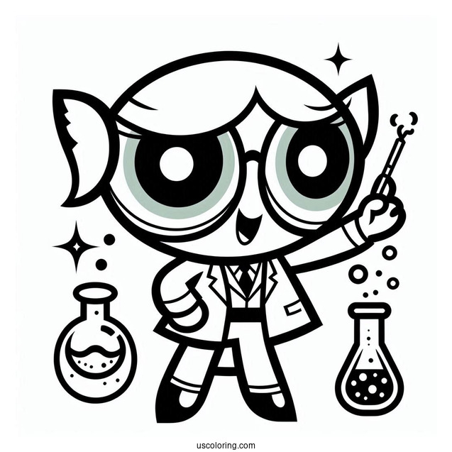 Professor Utonium Character Coloring Sheet