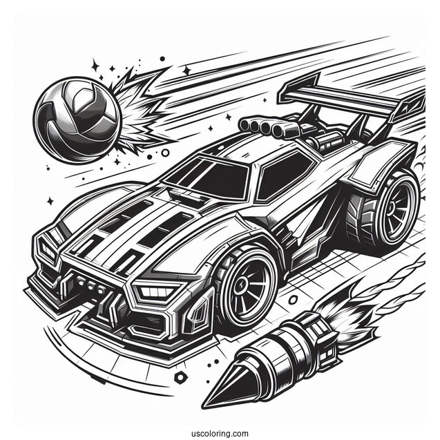 Rocket League Coloring Page Battle Cars Poster For Kids