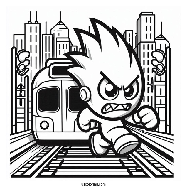 Subway Surfers Coloring Page Angry Spike For Preschoolers