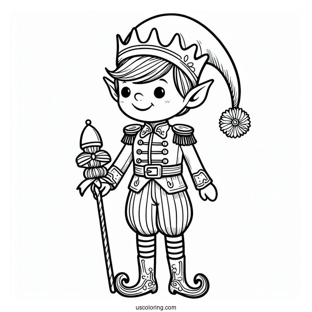Elf Nutcracker Coloring Page