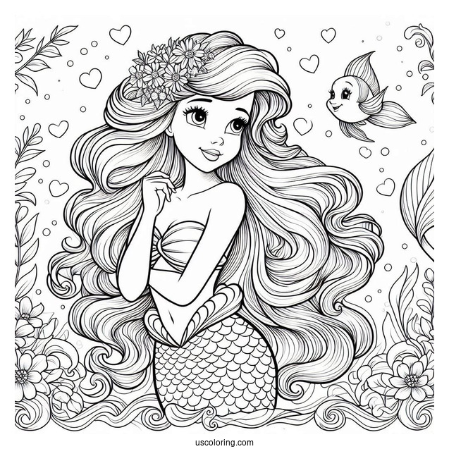 Detailed Little Mermaid Coloring Page