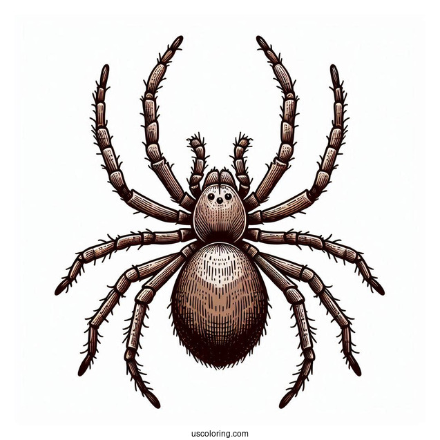 Brown Spider Coloring Page