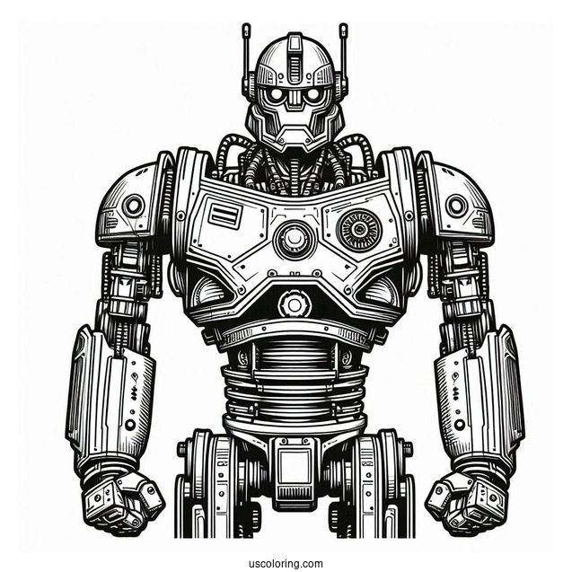 Real Steel Robot Coloring Page For Kids