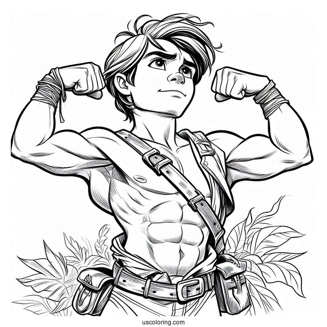 Young Tarzan Coloring Page Beating His Chest For Kids