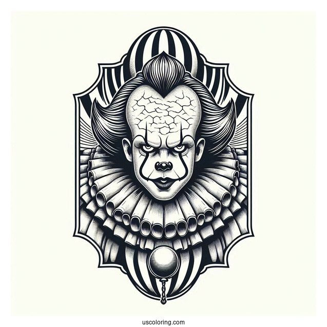 Pennywise Coloring Page Vintage Circus Poster