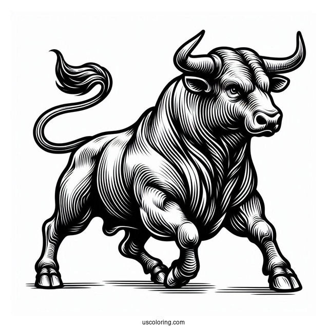 Realistic Outline Of Fighting Bull