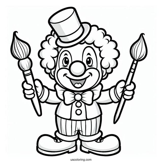 Easy Coloring Sheet of Happy Clown