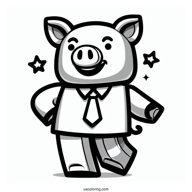 Coloring Page Of Piggy From Roblox