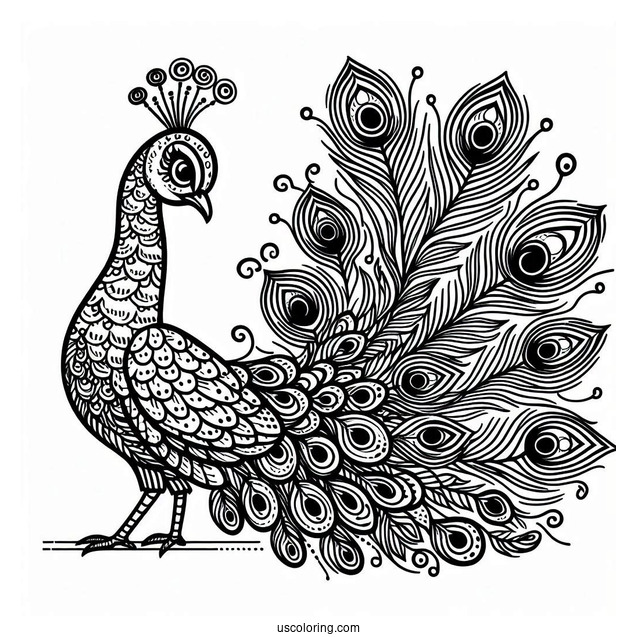 Majestic Peacock Showing Off Feathers