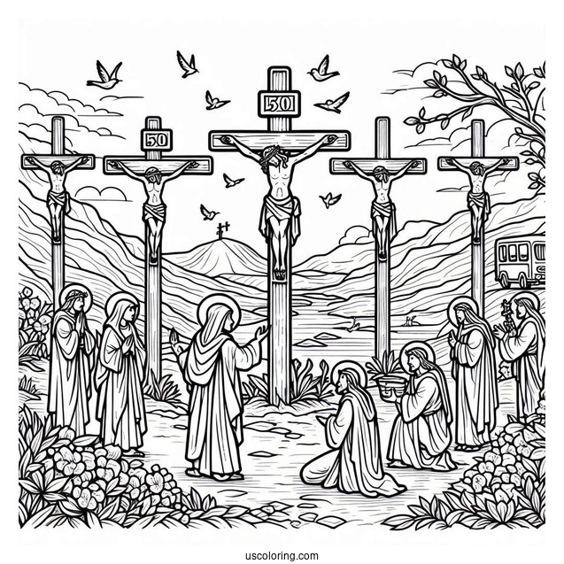 Stations Of The Cross Coloring Sheet