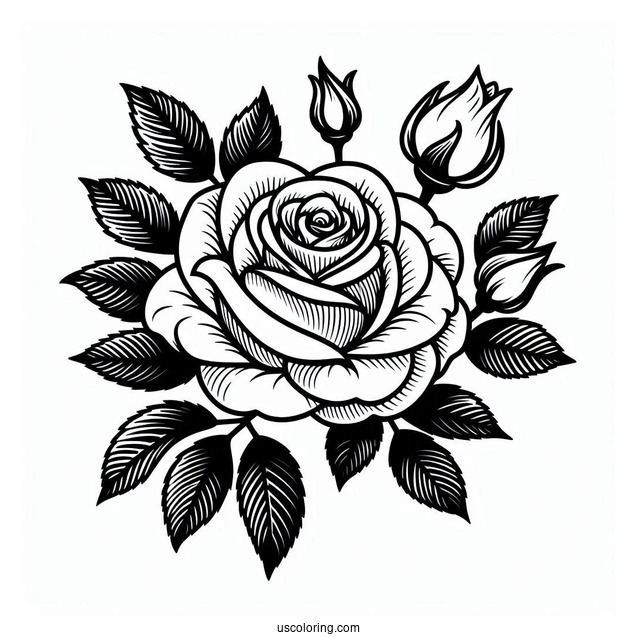 Easy Outline Of a Rose