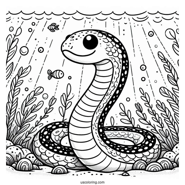 Sea Snake Swimming In Ocean