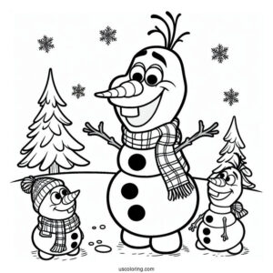 Cheerful Olaf Coloring Sheet