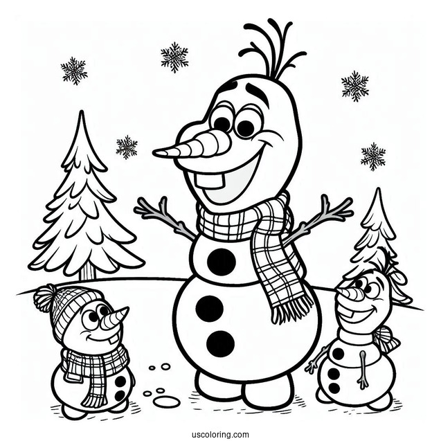 Cheerful Olaf Coloring Sheet