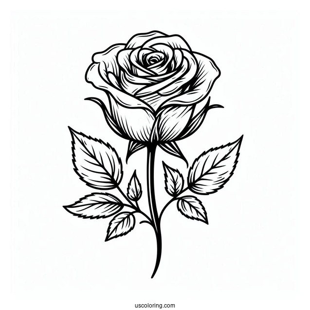 Simple Single Rose To Color