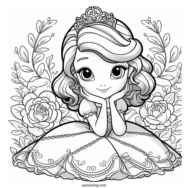 Sofia The First Coloring Page Curtsying For Kids