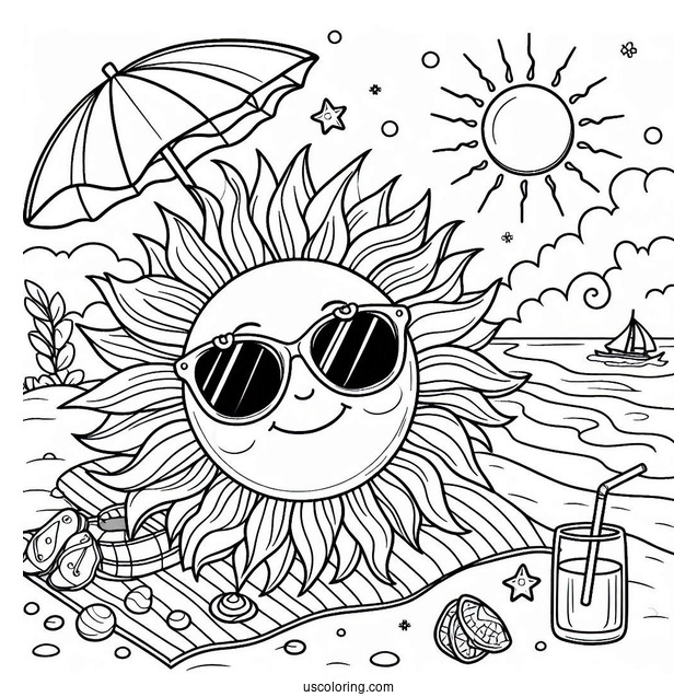 Sun Wearing Sunglasses At The Beach