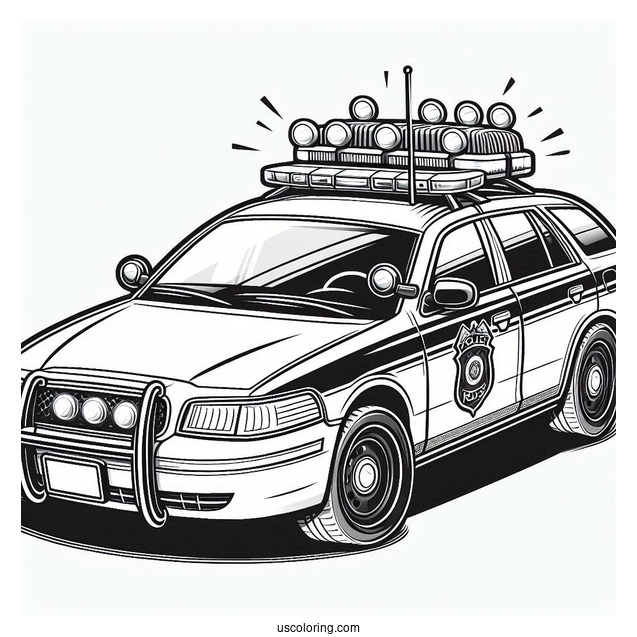 Police Car Coloring Page